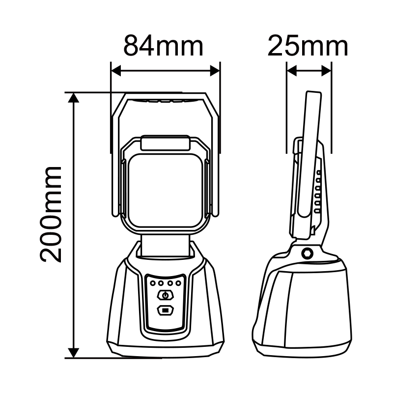 WETECH 15W LED Emergency Lantern Handheld Rechargeable Work Light