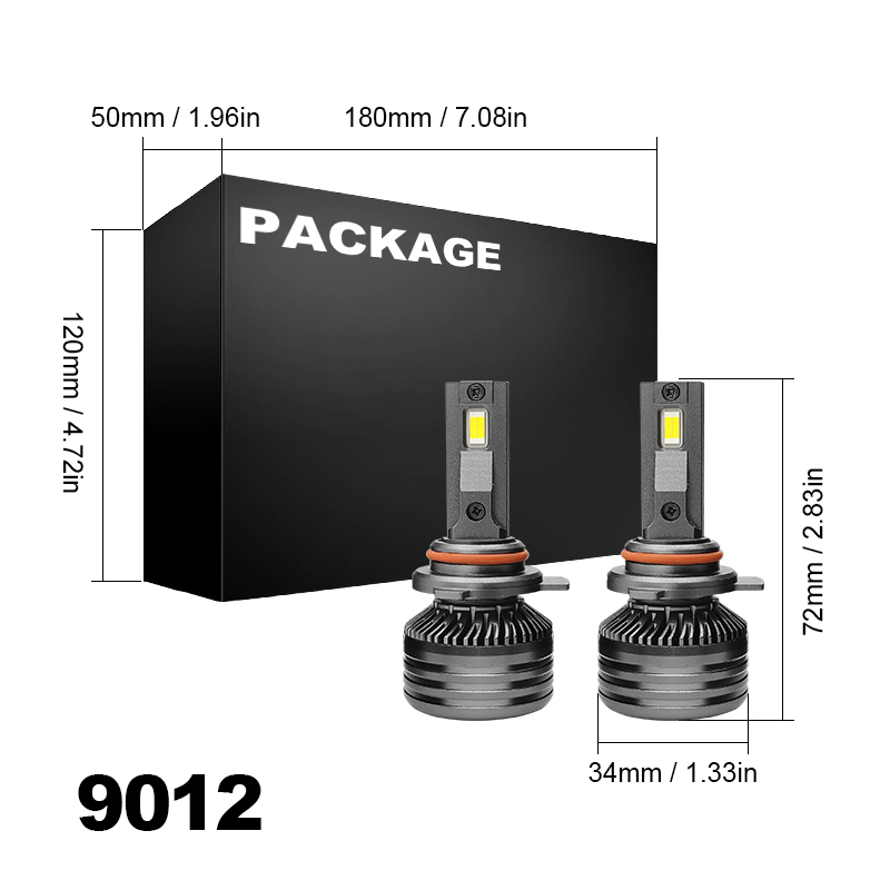 WETECH 55W Светодиодные лампы для фар с цоколем 9012 Автомобильные светодиодные фары