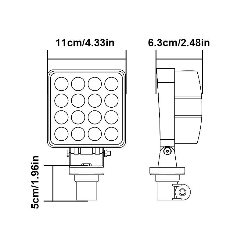 WETECH 48W сельскохозяйственные светодиодные рабочие фары для трактора с креплением на трубу