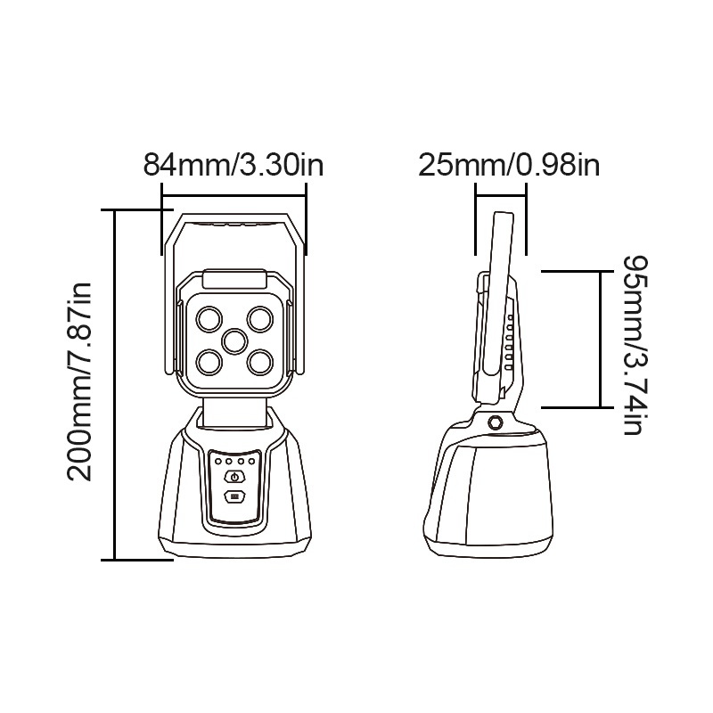 WETECH 15W LED Emergency Lantern Handheld Rechargeable Work Light