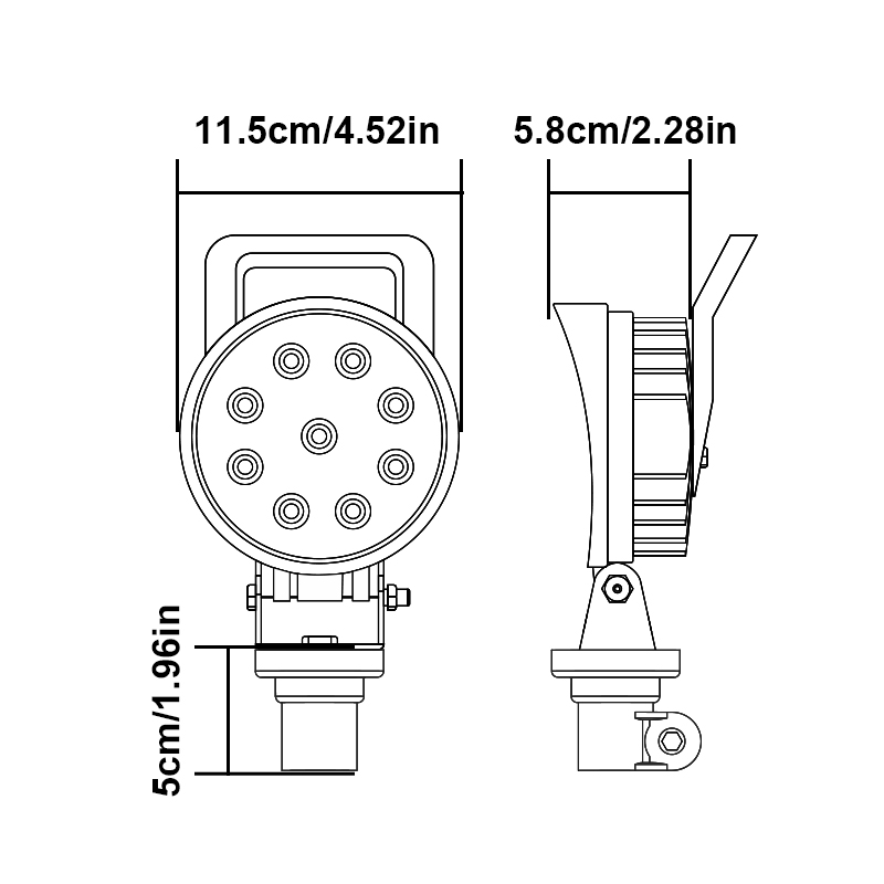 WETECH 27W сельскохозяйственные светодиодные рабочие фары для трактора с ручкой и переключателем