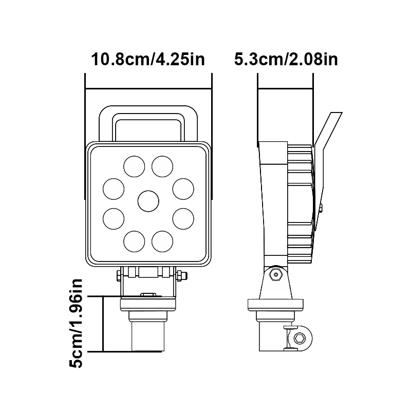 WETECH 27W сельскохозяйственные светодиодные рабочие фары для трактора с ручкой и переключателем