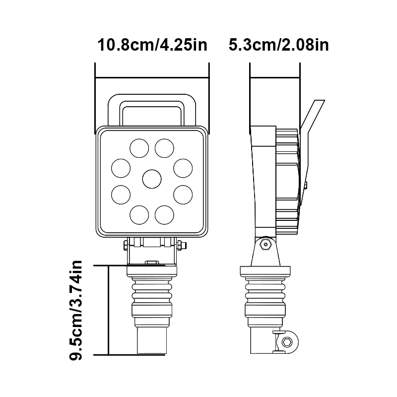 WETECH 27W сельскохозяйственные светодиодные рабочие фары для трактора с ручкой и переключателем