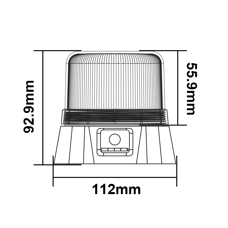 WETECH High Cover Model Beacon Signal Rechargeable LED Flashing Warning Light With Magnet Sucker Type