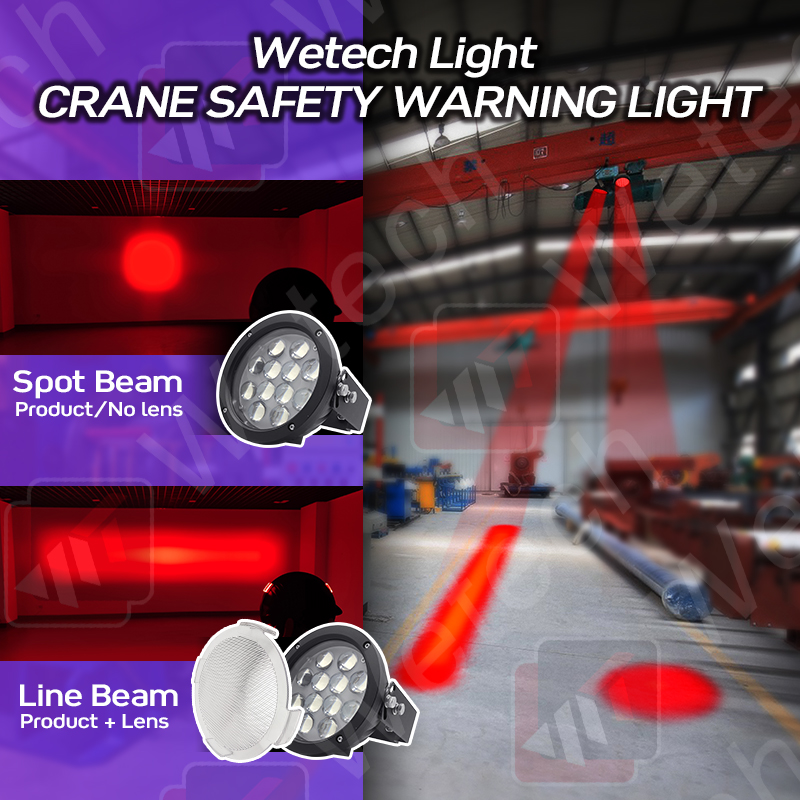 WETECH 60W High Power LED Overhead Crane Warning and Safety Lights