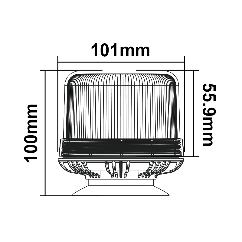 WETECH High Cover Model Beacon Signal LED Flashing Warning Light With Magnet Sucker Type