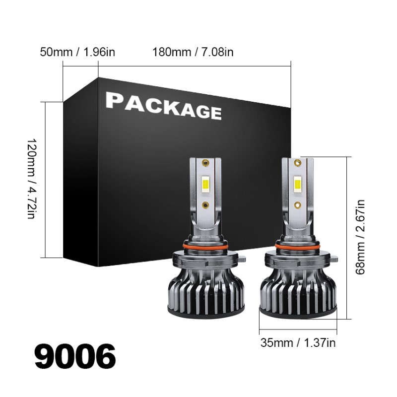 WETECH 25W Светодиодные лампы для фар с цоколем 9006 Автомобильные светодиодные фары