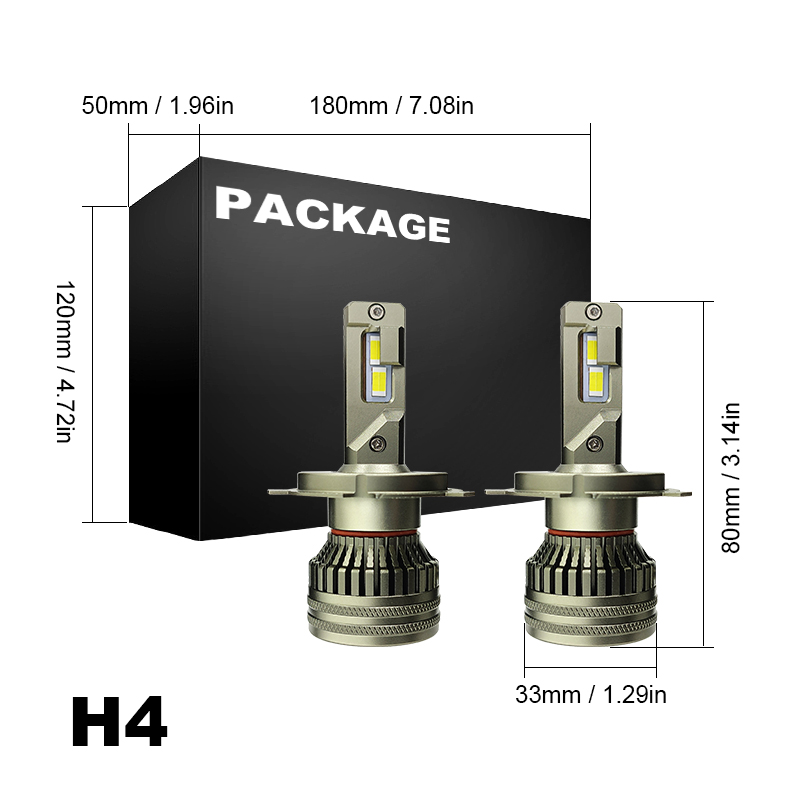 WETECH 35W LED Headlight Bulbs H4 Socket Auto Car LED Headlamp