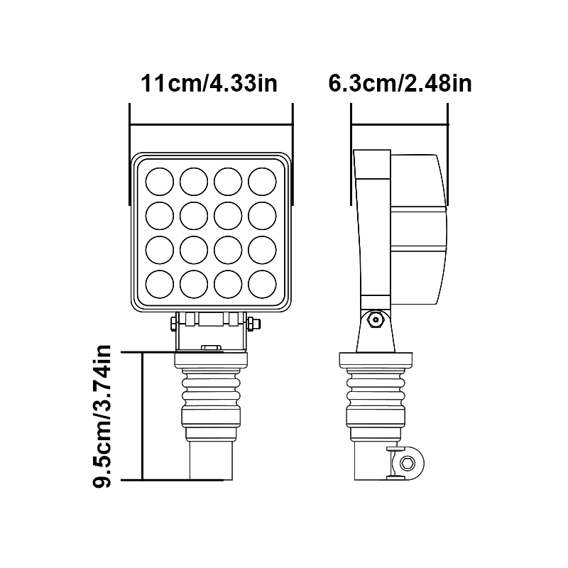 WETECH 48W сельскохозяйственные светодиодные рабочие фары для трактора с креплением на трубу