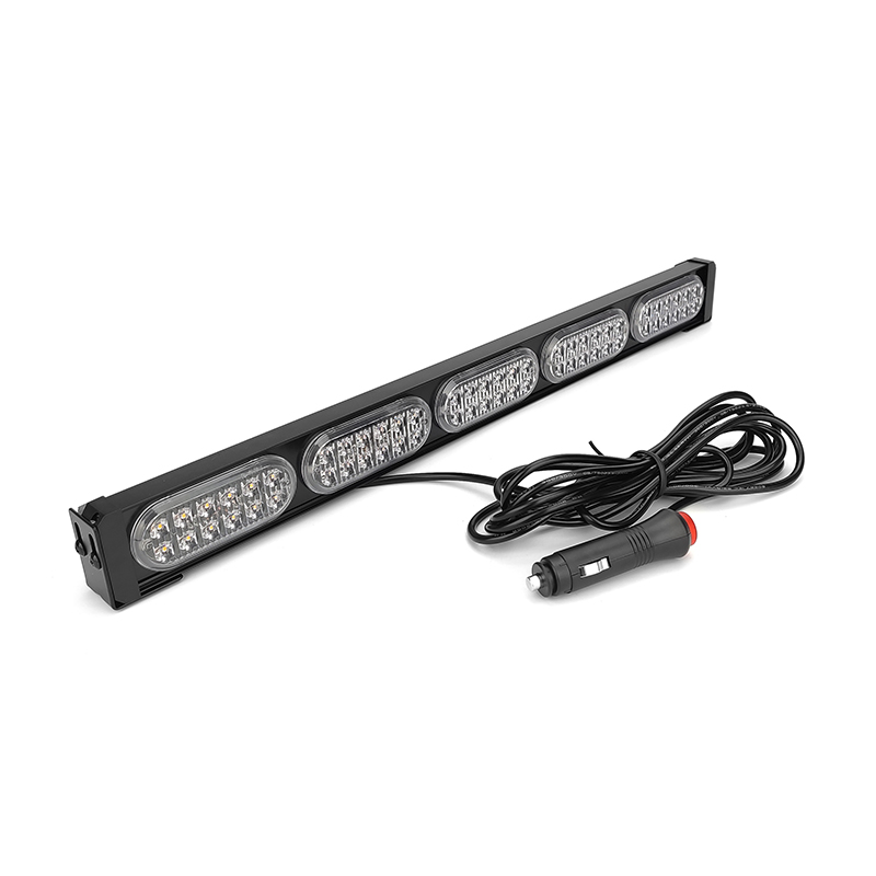 WETECH 60W 19" LED Strobe Light Bar Flash Rooftop Emergency Warning Light