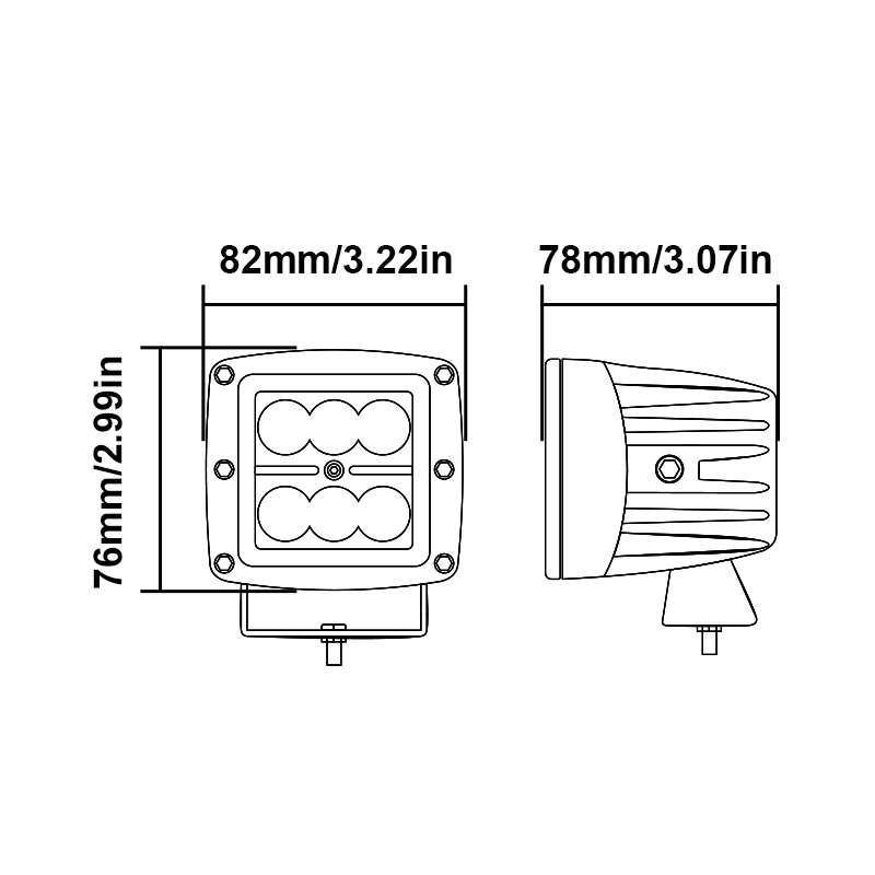 WETECH 18W 3" LED Auxiliary Spot Light Mini Cube Off-road Driving Lights