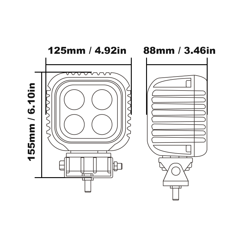 WETECH 40W 6-дюймовые квадратные сверхмощные светодиодные рабочие фары прожекторного или точечного света