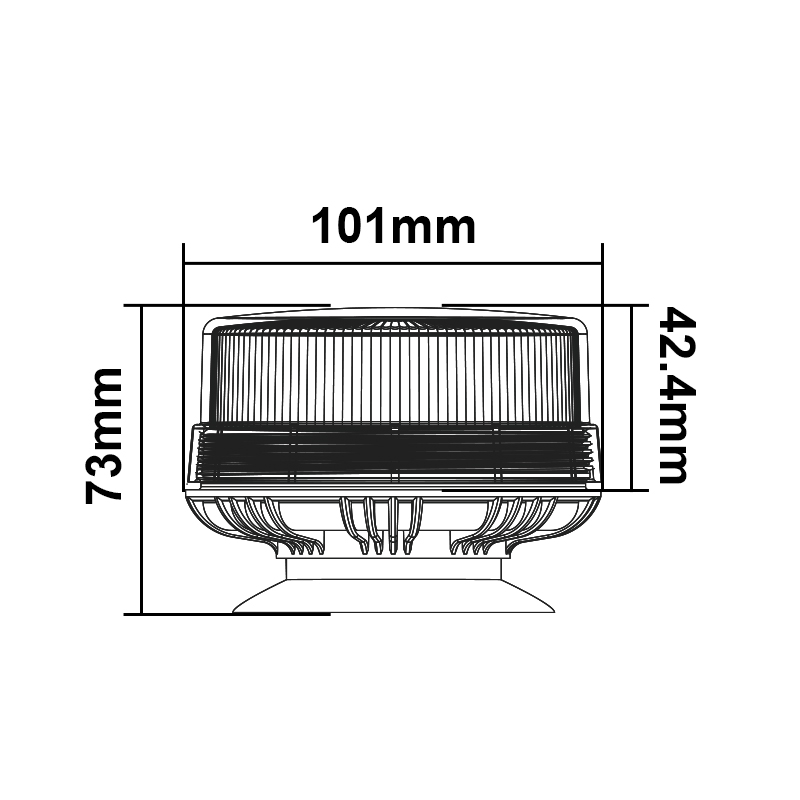 WETECH Low Cover Model Beacon Signal LED Flashing Warning Light With Magnet Sucker Type