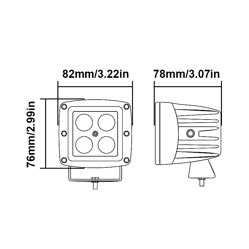 WETECH 12W 3" LED Auxiliary Spot Light Mini Cube Off-road Driving Lights