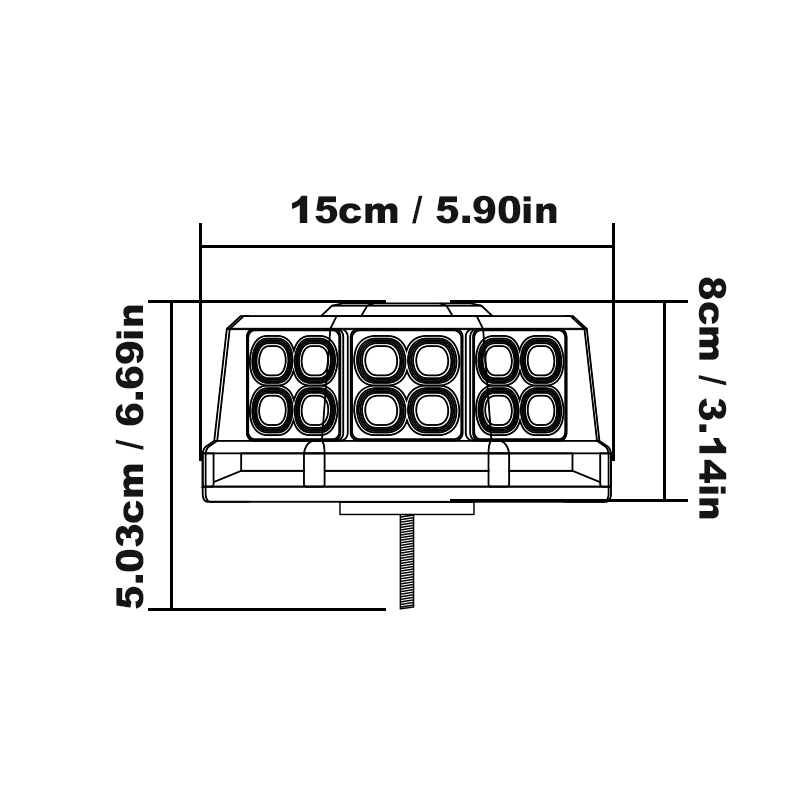 WETECH 8" Octagon Beacon Signal LED Warning Lights With Screw Mount