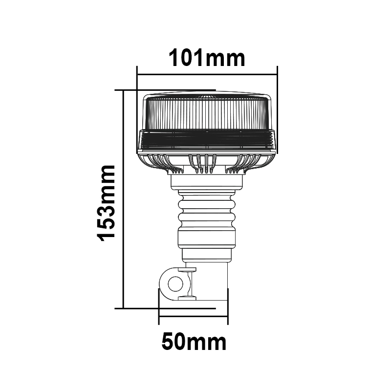 WETECH Low Cover Model Beacon Signal LED Flashing Warning Light With Din Stem Base Type