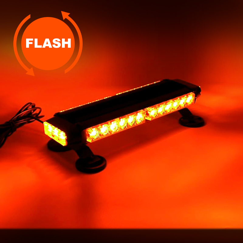 WETECH 30W 14" LED Strobe Light Bar Flash Rooftop Emergency Warning Light