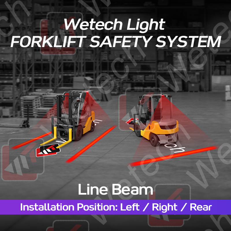 60W Super Bright Line Beam Red Zone Forklift Warning Lights