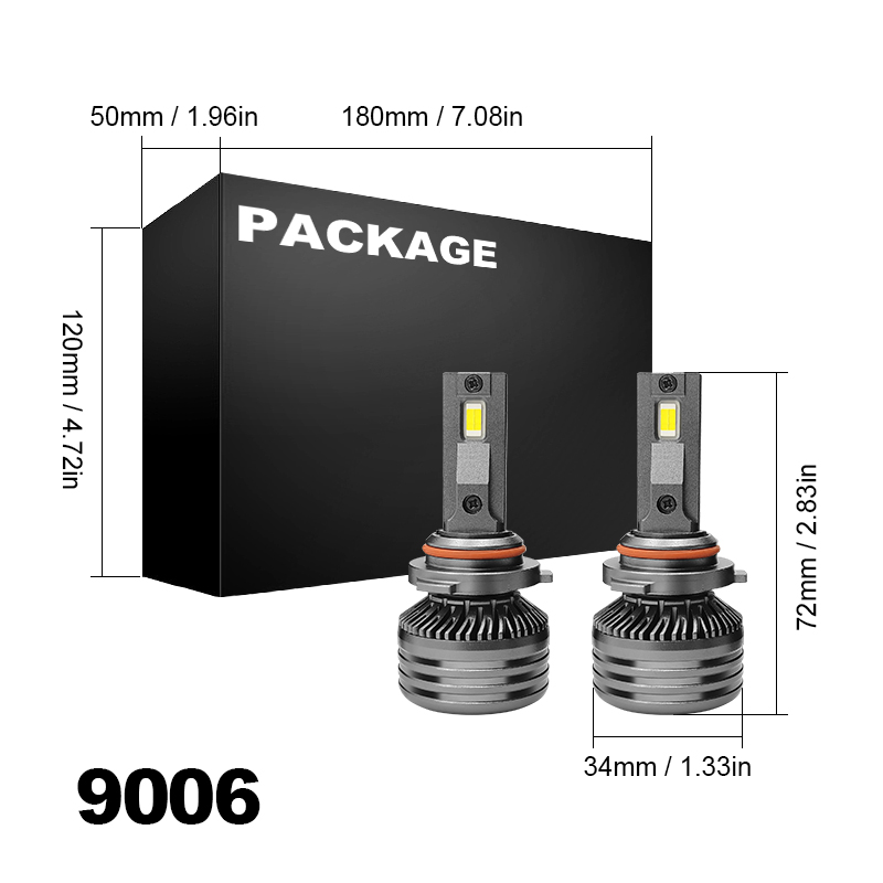 WETECH 55W LED Headlight Bulbs 9006 Socket Auto Car LED Headlamp