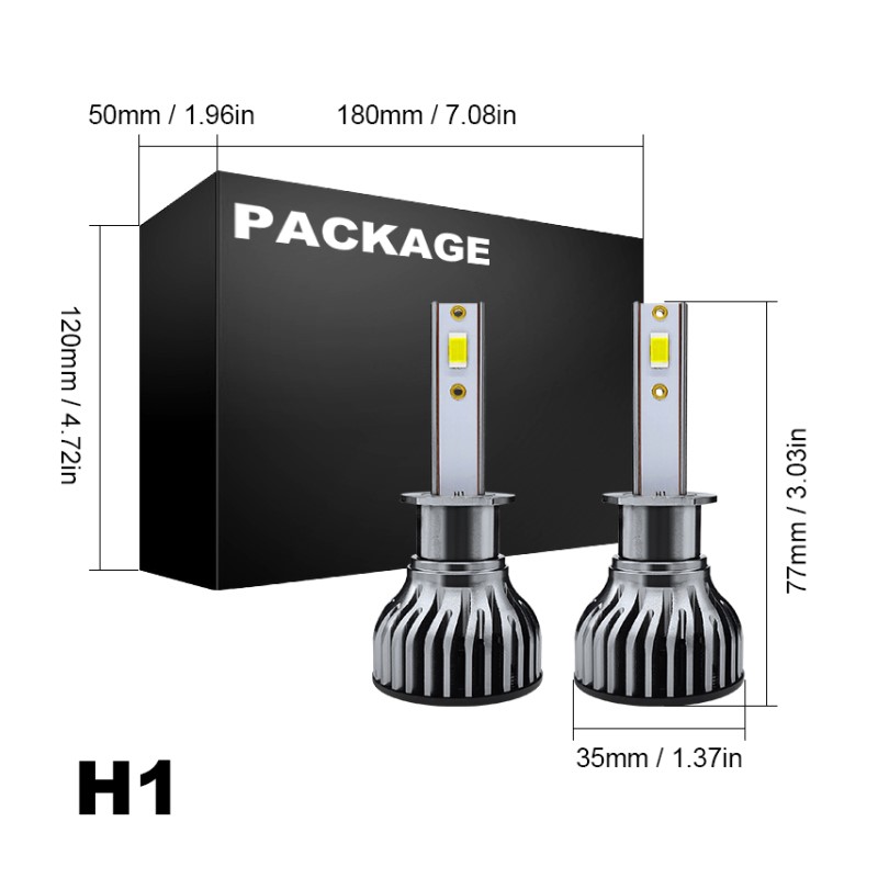 WETECH 25W LED Headlight Bulbs H1 Socket Auto Car LED Headlamp