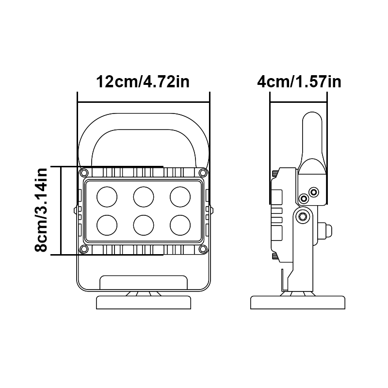 WETECH 18W 5" Rectangular LED Work Lights With Handle