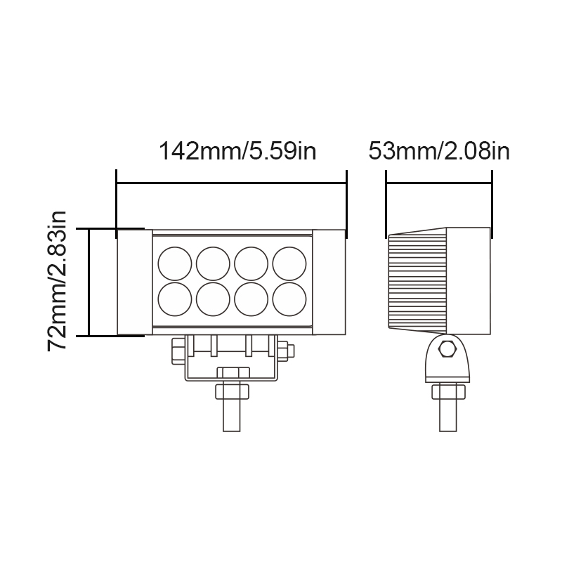 WETECH 24W 5" LED Auxiliary Spot Light Off-road Driving Lights with Switch