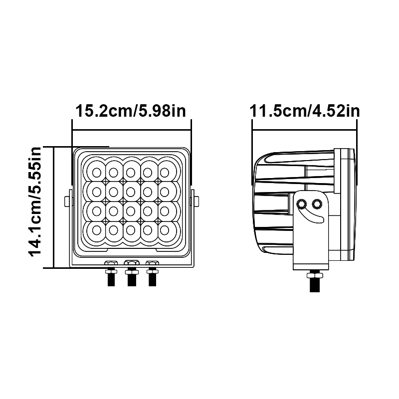 WETECH 100W 8-дюймовые квадратные сверхмощные светодиодные рабочие фары прожекторного или точечного света