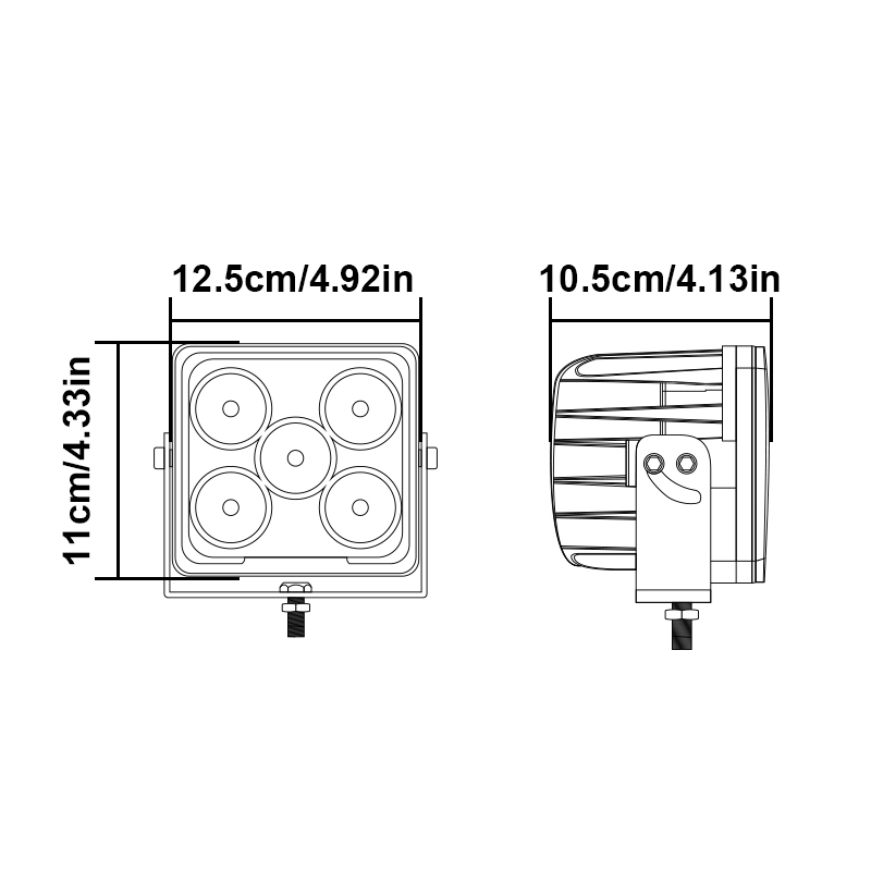 WETECH 50W 6.5" Square Heavy Duty LED Work Lights Flood or Spot Beam