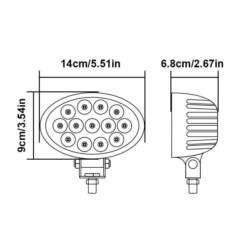 Светодиодные рабочие фары WETECH 39W для сельского хозяйства, прожектор, 5,6 дюйма, овальные фары для трактора