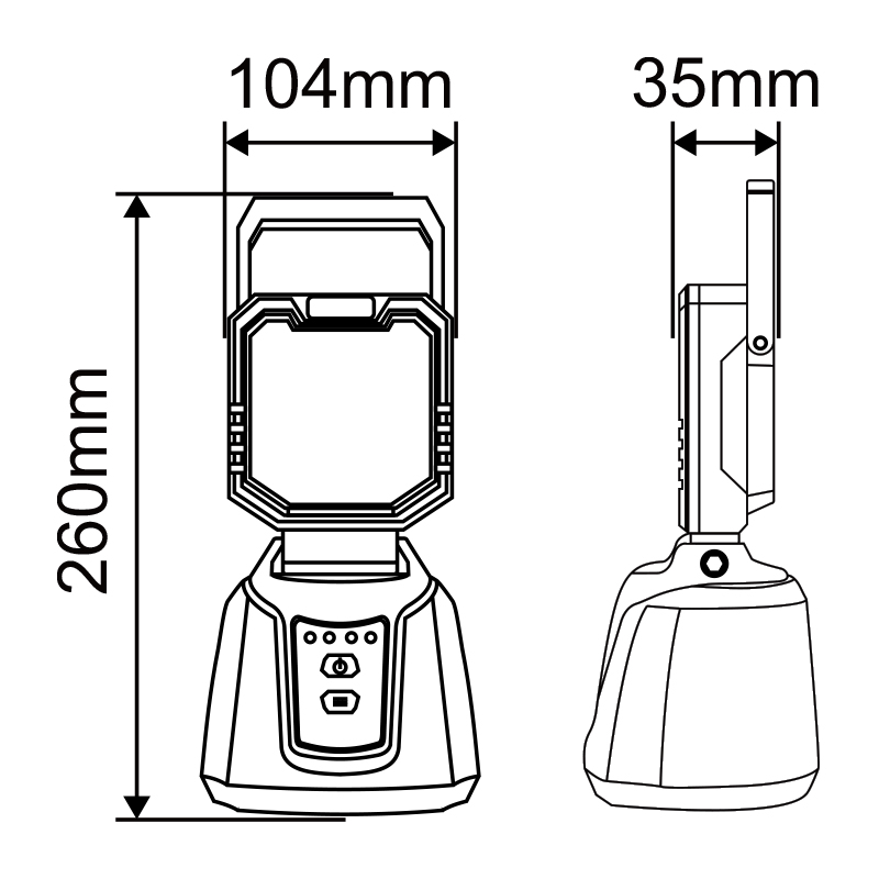 WETECH 27W LED Emergency Lantern Handheld Rechargeable Work Light