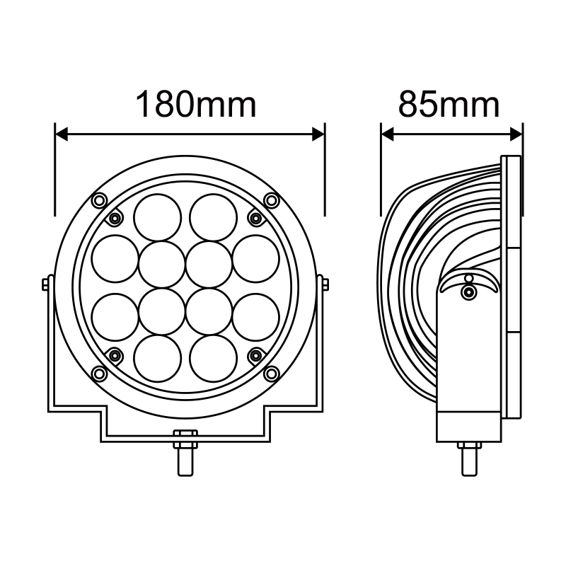 WETECH 60W High Power LED Overhead Crane Warning and Safety Lights