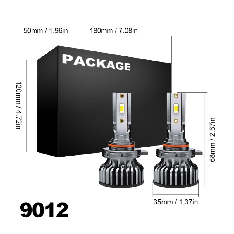 WETECH 25W LED Headlight Bulbs 9012 Socket Auto Car LED Headlamp