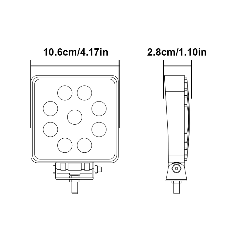 WETECH 27W 5" Slim LED Work Lights Square Flood WorkLight