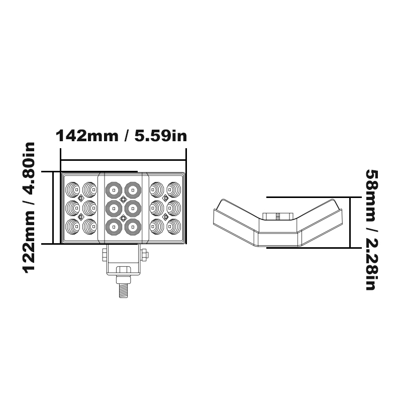 WETECH 54W 6-дюймовые светодиодные рабочие фары с широким углом обзора 240°, суперпрожектор