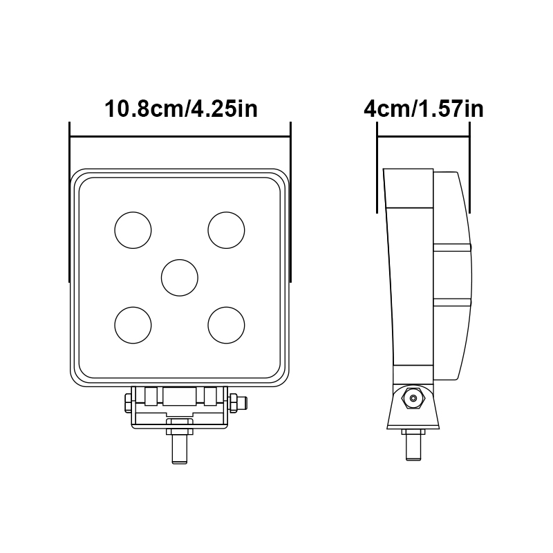 WETECH 15W 5" Светодиодные рабочие фары Квадратный прожектор WorkLight