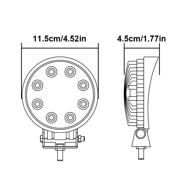 WETECH 24W 5-дюймовые светодиодные рабочие фары с круглым прожектором WorkLight