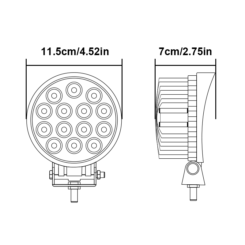 WETECH 42W 5-дюймовые светодиодные рабочие фары с круглым прожектором WorkLight