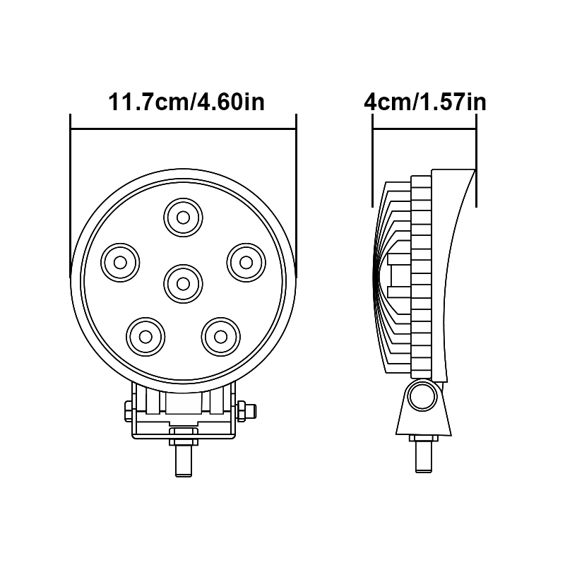 WETECH 18W 5" LED Work Lights Round Flood WorkLight