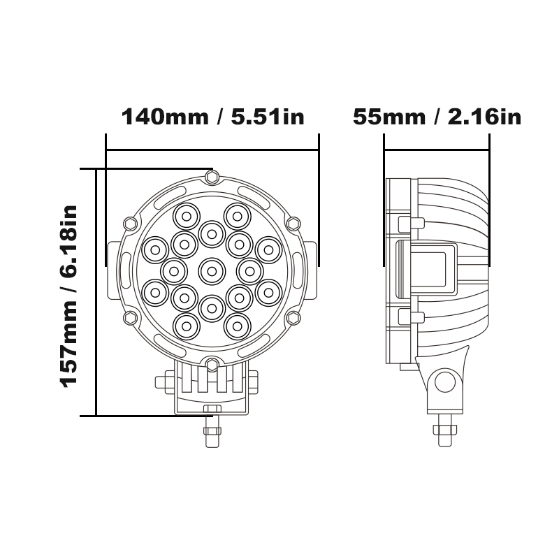 WETECH 51W 6" LED Auxiliary Spot Light Off-road Driving Bumper Lights