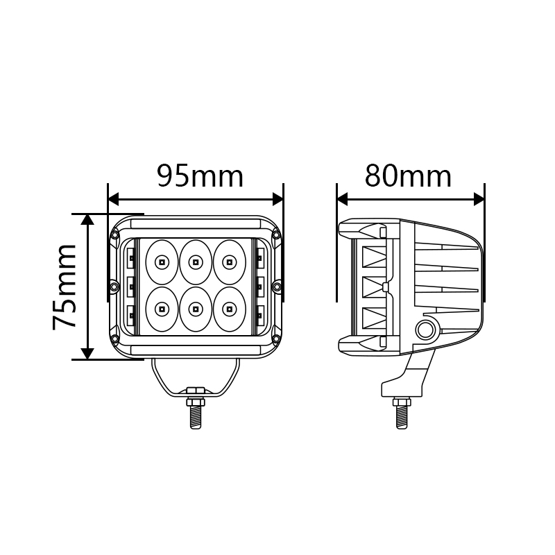 WETECH 36W LED Off-Road Motorcycle Auxiliary Work Light