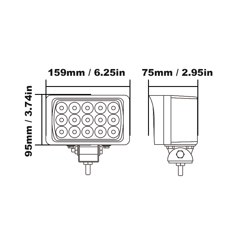 WETECH 45W 6" LED Auxiliary Flood Light Off-road Driving Lights