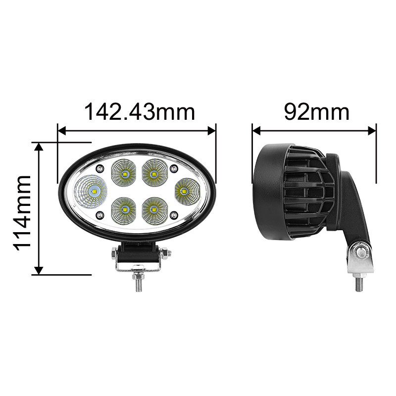 WETECH 30W Oval LED Work Light 360 ° Rotary support For Farm Equipment