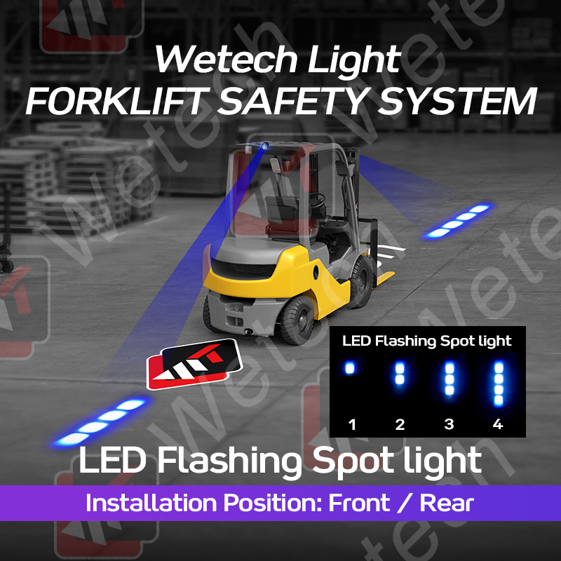 WETECH 8W Flash Spot Light Forklift Safety Warning Lamp