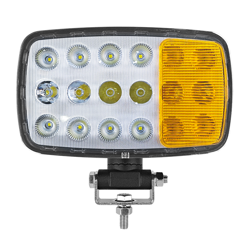 WETECH 60W 6.5" Turn signal LED Work Lights Rectangular Swivel Bracket Flood WorkLight