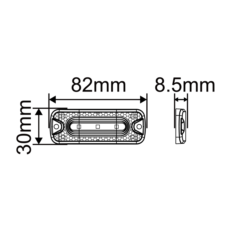 WETECH 9W LED Strobe Lights Vehicle Side Marker Surface Mount With Driving Light