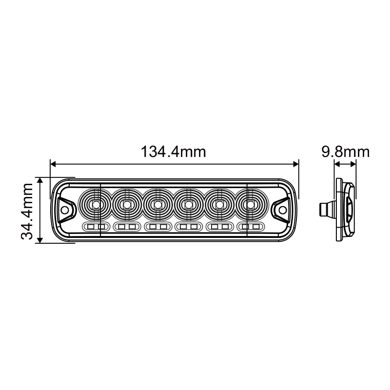 WETECH 18W LED Strobe Lights Vehicle Side Marker Surface Mount With Daytime running light