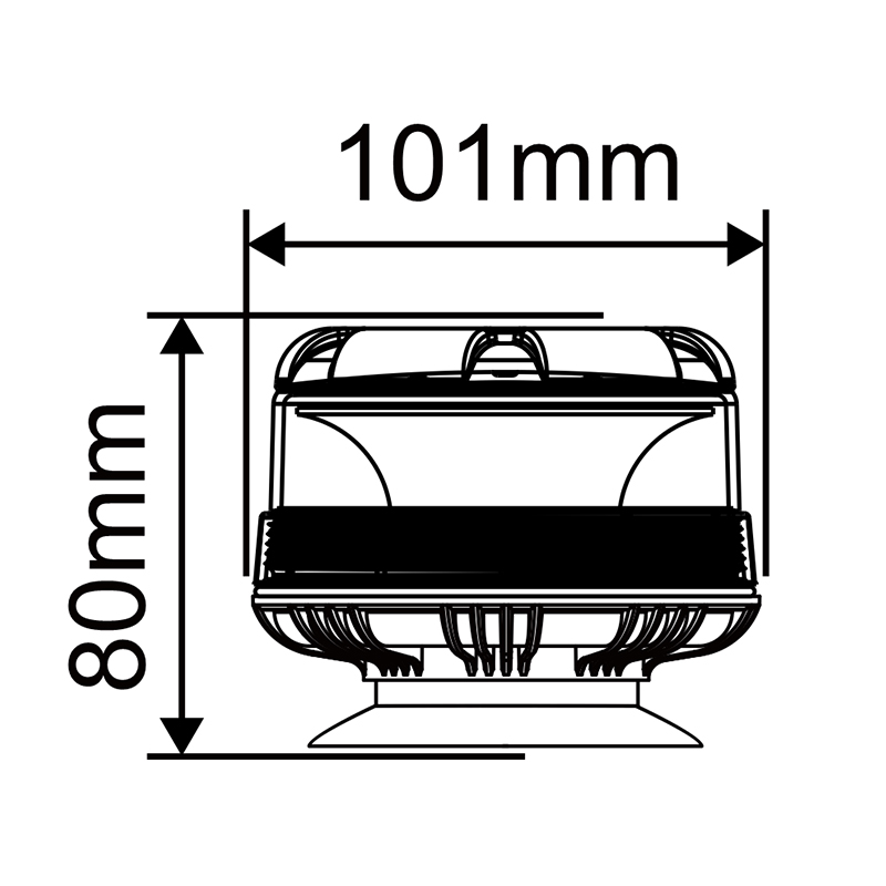 WETECH New Low Cover Model Beacon Signal LED Flashing Warning Light With Magnet & Sucker Base Type