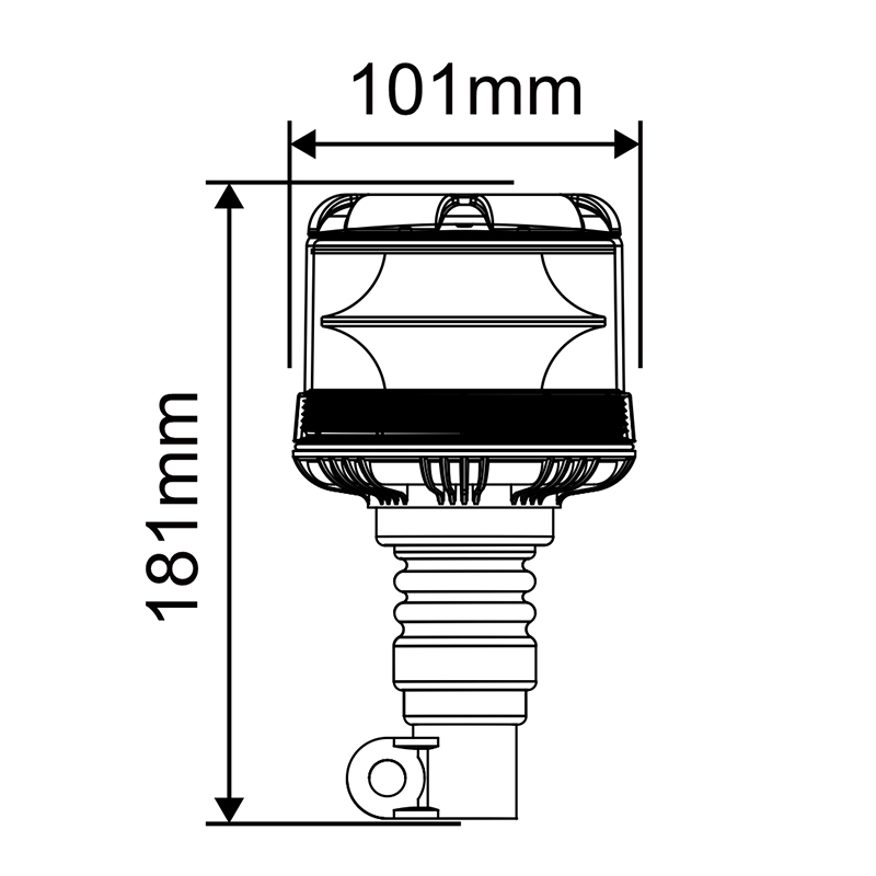 WETECH New High Cover Model Beacon Signal LED Flashing Warning Light With Din Stem Base Type