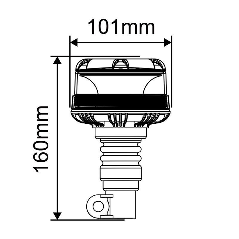 WETECH New Low Cover Model Beacon Signal LED Flashing Warning Light With Din Stem Base Type