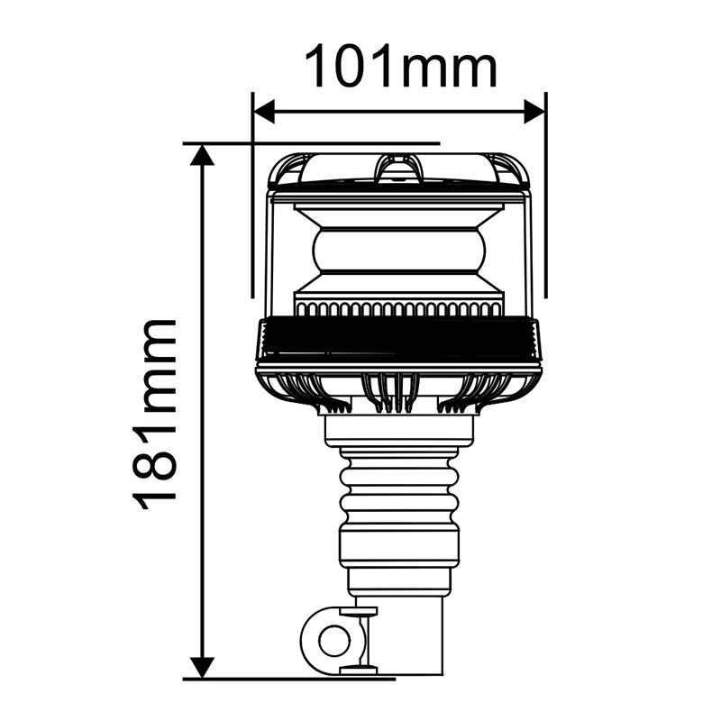 WETECH New Beacon Signal LED Flashing Warning Light With Din Stem Base Type